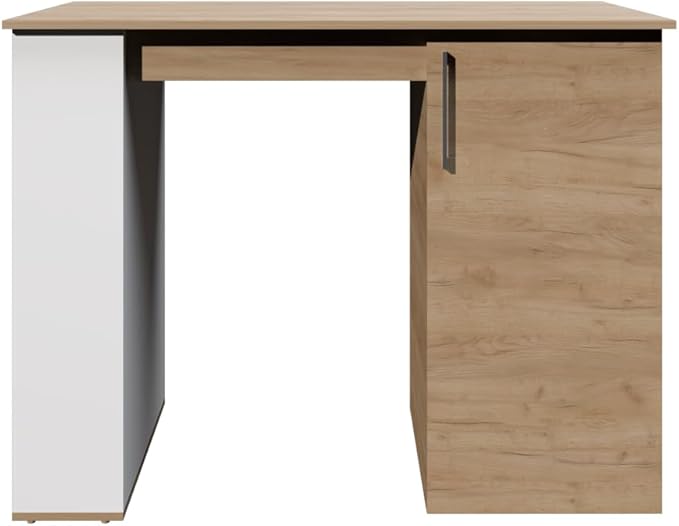 GOWE Allen 47" Wide Kitchen Island One Cabinet and Five Shelves, Bar Table, Dinning Table. Pub Table White- Natural Oak