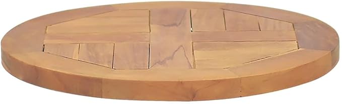 15.7" Solid Teak Wood Round Table Top 1" Thick Rustic Butcher Block Style for Kitchen Island Workbench Desk Coffee Table Indoor or Outdoor Use