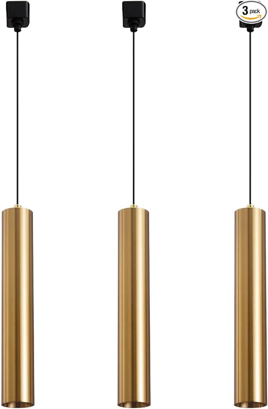 Modern Led Pendant Lights 3 Pack ， Island Pendant Lighting for Kitchen, Dining Room, Bar Shop, 9w,CRI90, Beam Angle 24° (Copper housing 4000k)