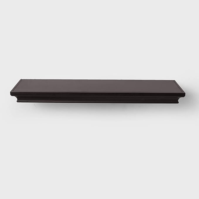 AHDECOR Floating Shelves Wall Mounted, Deeper Wall Storage Shelf for Home Décor, Super Sturdy, Easy to Install, 24” Wide, 7.75” Deep, Espresso Brown