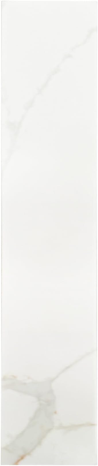 Design House Calesco Calacatta Quartz Vanity Top Side Splash, White with Taupe and Grey Veining, 227918-CC-SS