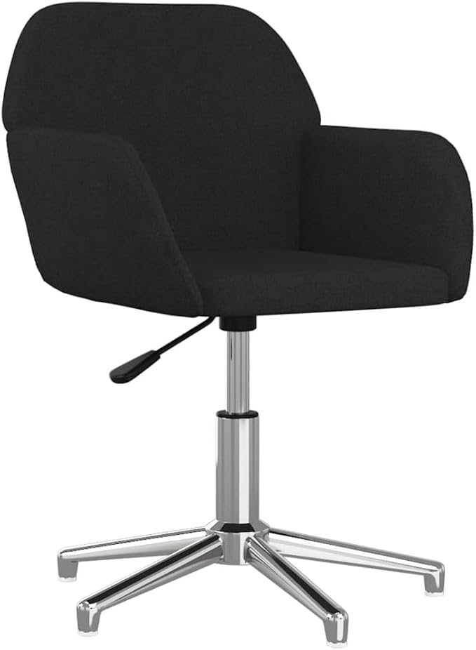 Swivel Dining Chairs Set of 2, Modern Black Fabric Upholstered Counter Height Stools with 360 Degree Rotation for Kitchen Island, Bar, and Dining Room