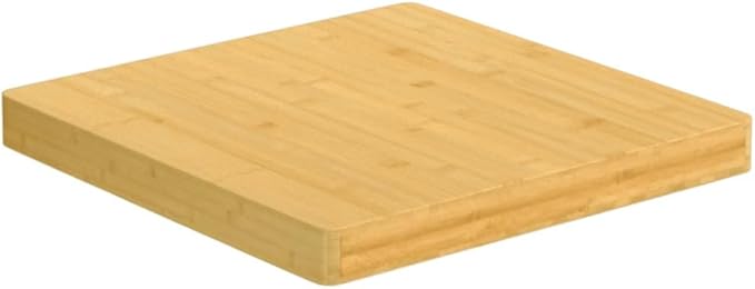 Modern Bamboo Table Top 19.7x19.7x1.6 in Small Square Wood Countertop Varnished Natural Grain Butcher Block Surface for Coffee Tables Side Tables and Dining Rooms