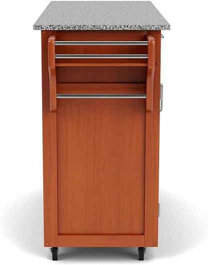 homestyles Create Cottage Oak 4 Door Cabinet Kitchen Cart with Gray Granite Top by Home Styles
