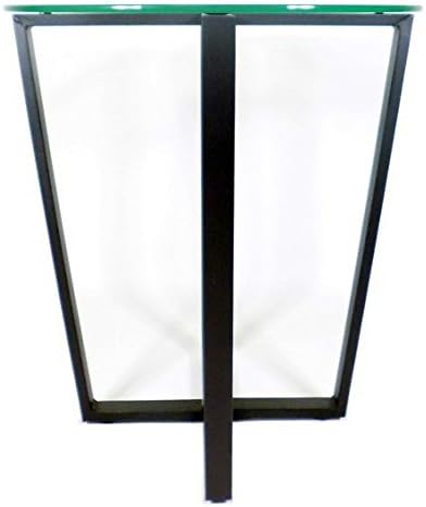 Mango Steam Round Metro Glass End Table/Side Table/for Living Room & Dining Room - Black Top/Black Base