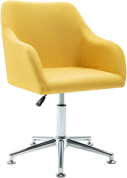 Yellow Fabric Swivel Dining Chair Set of 2 Modern Accent Furniture Ergonomic Height Adjustable for Kitchen Dining Room Living Room Office Bedroom