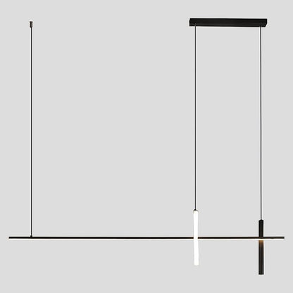 KCO Pendant Light, Modern Linear LED Island Light Fixture, Dimmable, Black, 39.4x63 inches, Kitchen Island, Living Room, Bedroom, Industrial