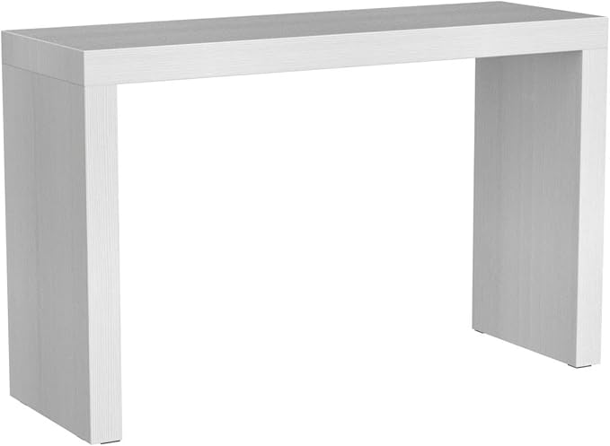 Mobili Fiver Evolution Tall Kitchen Bar Table Made in Italy | Space Saving, Counter Height Table for 6 | Modern Breakfast Bar Counter Top w/Cable Holder | Ashwood White | 70,9'' x 23,6" in