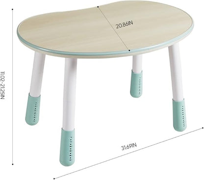 Children's Table, Height Adjustable Kids Play Table, Graffiti-Ready Kids Art Table. Suitable for Home & Kindergarten, Blue