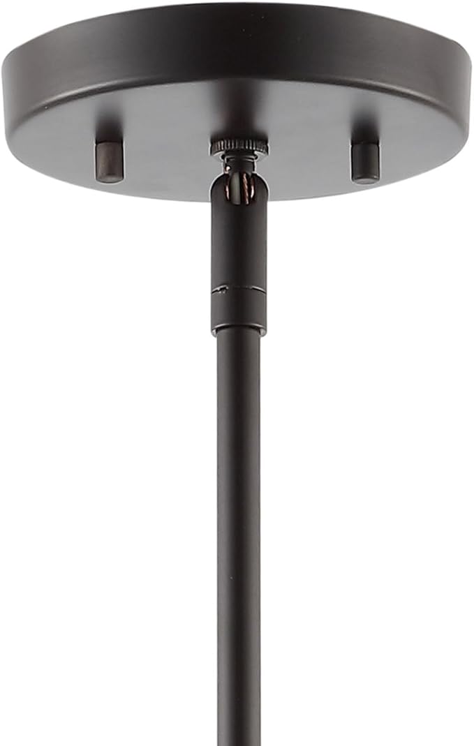 JONATHAN Y 10.38" Oil Rubbed Bronze 1-Light Industrial Farmhouse LED Pendant Light Fixture for Kitchen Island, Dining Room, Adjustable Hanging Ceiling Lamp, Iron Cage Metal Shade JYL1118A
