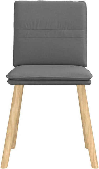 6-Piece Dark Gray Fabric Dining Chairs Set with Metal-Wood Frame, Comfortable Modern Kitchen Living Room Furniture, Sturdy Foam Padded Seats for Dining Room, Farmhouse, Home Decor