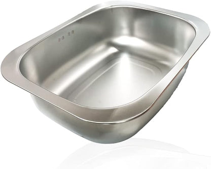 Stainless Steel Dishpan 9.9L/ Large Washing-up Bowl 9.9L, Multipurpose Kitchen Sink Bowl, Dish Tub, Vegetable Washing Basin (15.35L x 11.8W x 4.72H inches)