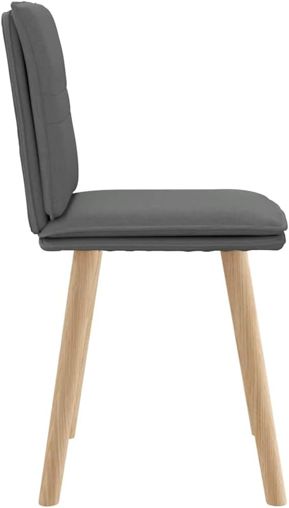 Dark Gray Fabric Dining Chairs Set of 2 Modern Farmhouse Kitchen Chairs with Thick Foam Seat Comfortable Solid Rubber Wood Furniture for Dining Room Living Room