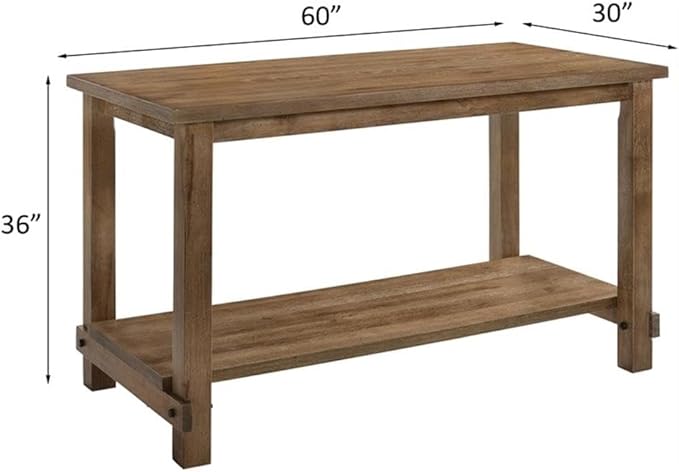 Acme Martha II Rectangular Wooden Counter Height Table in Weathered Oak