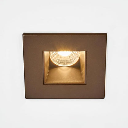 Maxxima 2 in. Ultra-Thin Recessed Anti-Glare LED Downlight - Canless IC Rated, 550 Lumens, 5 Color Temperature Selectable 2700K/3000K/3500K/4000K/5000K, Dimmable Square Bronze Trim, 90 CRI