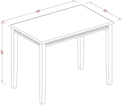 East West Furniture YAT-WHI-H Yarmouth Rectangle Counter Height Kitchen Table, 30x48 Inch, Buttermilk & Cherry