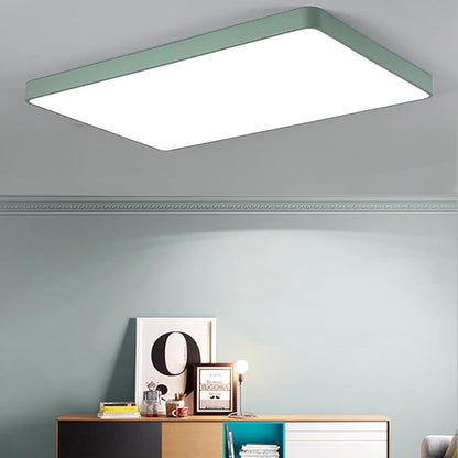 LED Ceiling Light Fixture,16 * 24 Inch Modern Rectangle Recessed Ceiling Lights,Dimmable Light,48W Green 3000K-6000K Close to Ceiling Lighting Flush Mount Living Room Bedroom