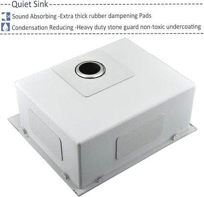 25 Inch Stainless Steel Utility Sink Drop In-Hovheir 25x20 Laundry Sink 16 Gauge Stainless Steel Single Bowl Drop In Laundry Room Sinks Outdoor Sinks with Bottom Grid