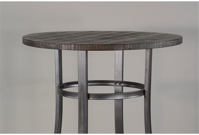 Pemberly Row 42" Mid-Century Wood Pub Table, Tobacco Leaf Finish, Mahogany Solids and Veneers, Metal Base, Powder-Coated Durable Design, 36" Square Counter Height Table for Small Spaces