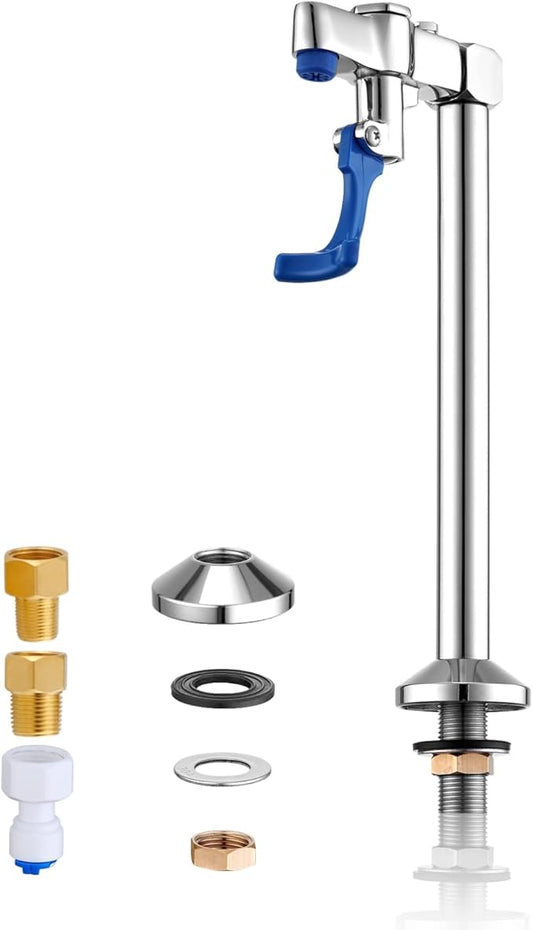 Glass Filler 14.5 Inches Deck Mount Faucet Glass Filling Station Water Station for Restaurants Kitchen Bar G1/2" Male with 3 Connector Adapter Brass Structure
