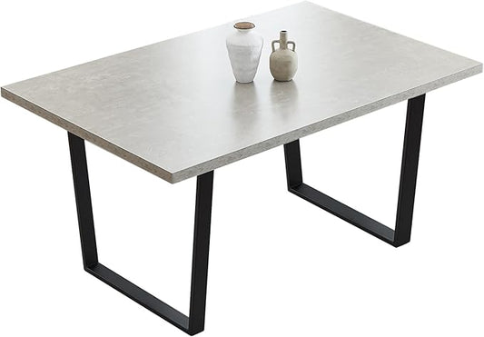 HIPIHOM Rectangular Kitchen Dining Table, Space-Saving Rectangular Design, Thickened MDF Sturdy Structure, Suitable for Dining Room Kitchen Restaurant (Table)