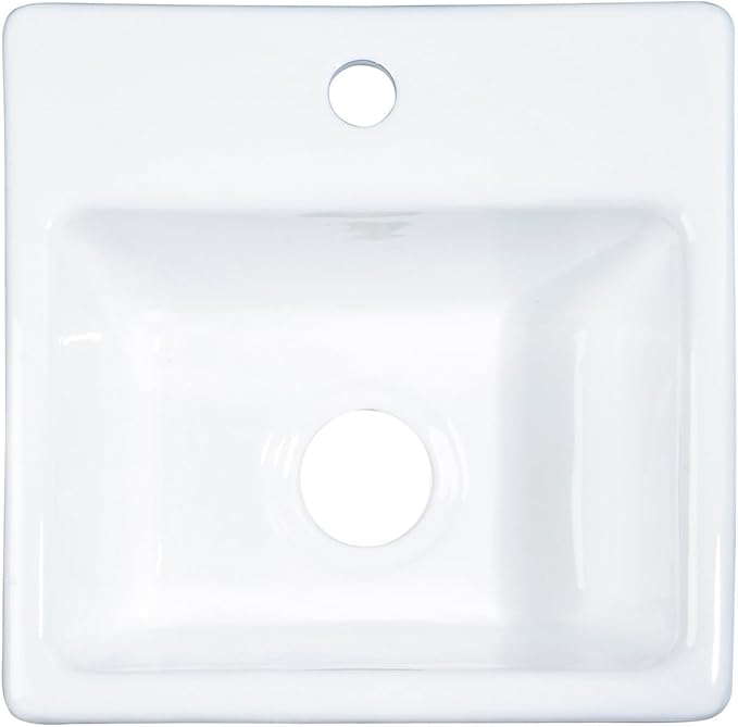 Gourmetier GCKTS15158 15X15 Single Bowl Top Mount Drop-In Kitchen Sink, White