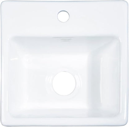 Gourmetier GCKTS15158 15X15 Single Bowl Top Mount Drop-In Kitchen Sink, White