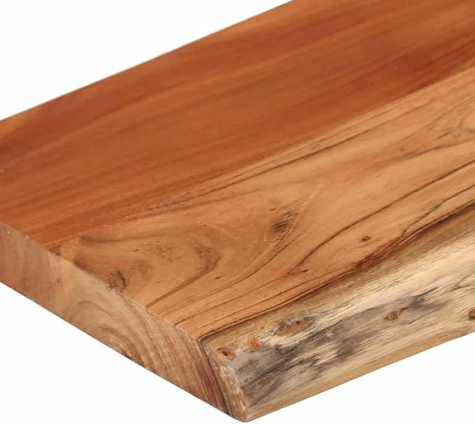 Solid Acacia Wood Live Edge Shelf Wall Mounted for Decorative Items with Shelf Supporting 165.3 lbs, Rustic Wall for Living Room, Natural Wood Tone Acacia 27.6 x 11.8 x 1.5 Inches
