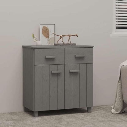 Sideboard Buffet Cabinet 31.1x15.7x31.5 in Light Grey Solid Pine Coffee Bar Console Cupboard for Living Room Entryway Kitchen Storage