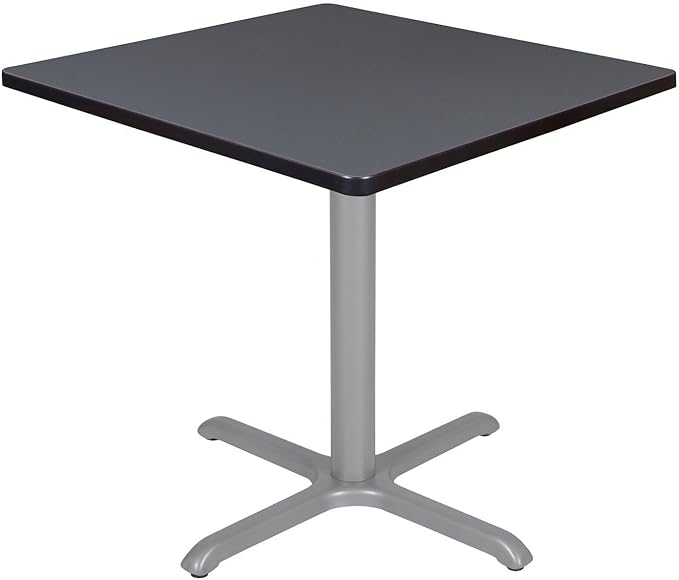 HomeStock Island Interiors 30" Square X-Base Table in Grey Compact and Functional Table Suitable for Cafe or Casual Meeting Areas