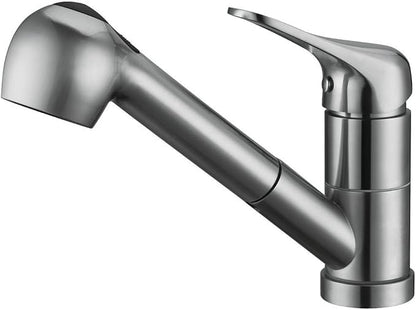 Stainless Steel Single Handle Pull Out Kitchen Faucet 1 Hole Kitchen Sink Faucet for Farmhouse, Camper, Laundry, Rv, Bar,EW-083L-BC