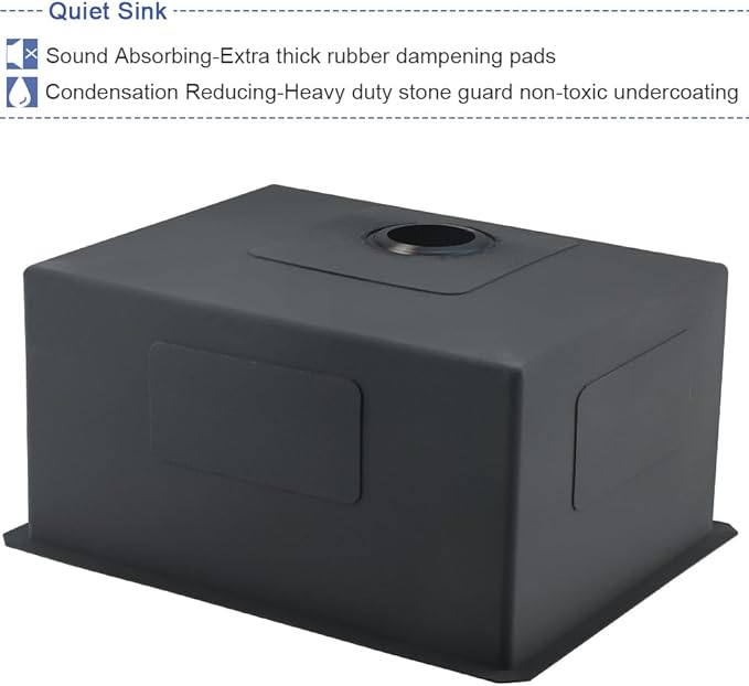 Black Stainless Steel Utility Sink Undermount-Hovheir 21"x18"x12" Matte Black Stainless Steel Laundry Sink Undermount Laundry Room Sink 16 Gauge Single Bowl Deep Kitchen Sink Outdoor Sinks