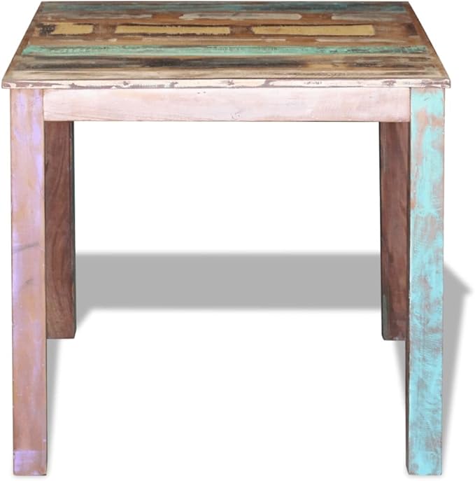 Small Dining Table 32.3 x 31.5 x 29.9 in Solid Reclaimed Wood Rectangular Vintage Kitchen Table Seats 4 Compact Rustic for Dining Room Small Spaces Apartment