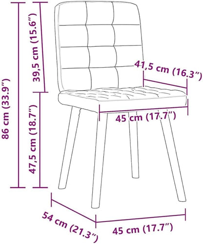 Modern Dining Chairs Set of 2, Dark Gray Polyester Upholstered, 17.7"x21.3"x33.9" Seat Height 18.7", Sturdy Metal & Rubberwood Frame, Foam Seat for Kitchen Dining Room Living Room