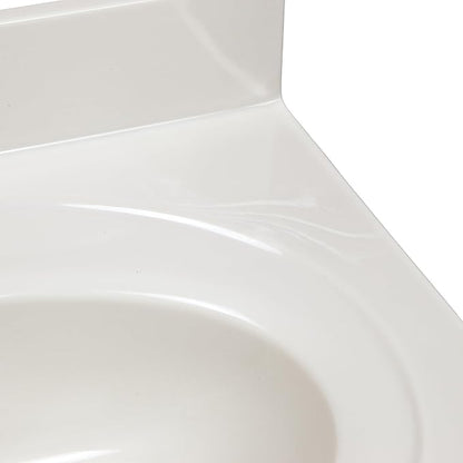 Design House Cultured Marble Vanity Top, 25 in W x 22 in D, Integrated 4 in Centerset Oval Sink & Backsplash, Ivory Swirl, 586313