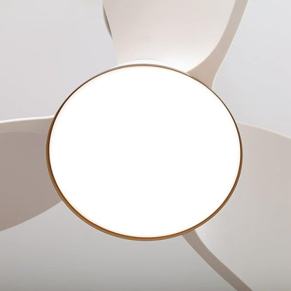 28 Inch White Gold Ceiling Fan with Light and Remote, Modern Small Ceiling Fan with Dimmable LED, 6-Speed Quiet DC Motor, Reversible Airflow, Use for Bedroom, Dining Room, Kitchen
