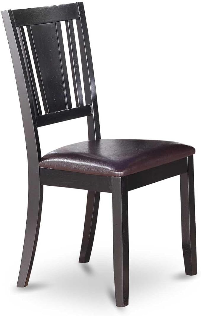 HomeStock 7 Piece Kitchen Table & Chairs Set Consist of a Rectangle Dining Room Table and 6 Faux Leather Upholstered Dining Chairs, 36x60 Inch, Mahogany