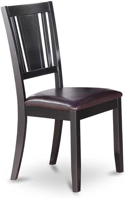 HomeStock 7 Piece Kitchen Table & Chairs Set Consist of a Rectangle Dining Room Table and 6 Faux Leather Upholstered Dining Chairs, 36x60 Inch, Mahogany