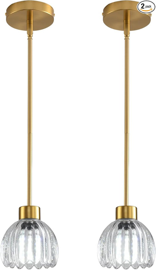 Pendant Lamp with Glass Shade, Modern Antique Brass Pendant Lights,Hanging Light Vintage Glass Shade, Island Light Pendant Light Fixture for Bedroom Living Room Kitchen