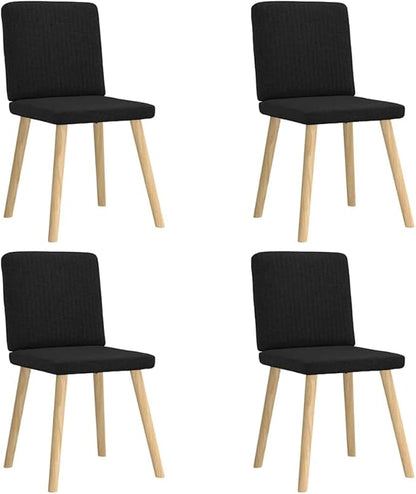 4 Pack Modern Dining Chairs Black Fabric with Metal and Wood Frame, Comfortable Kitchen Chairs for Dining Room, Living Room, Farmhouse Style, Sturdy Foam Padded Seats, 242.5 lb Capacity