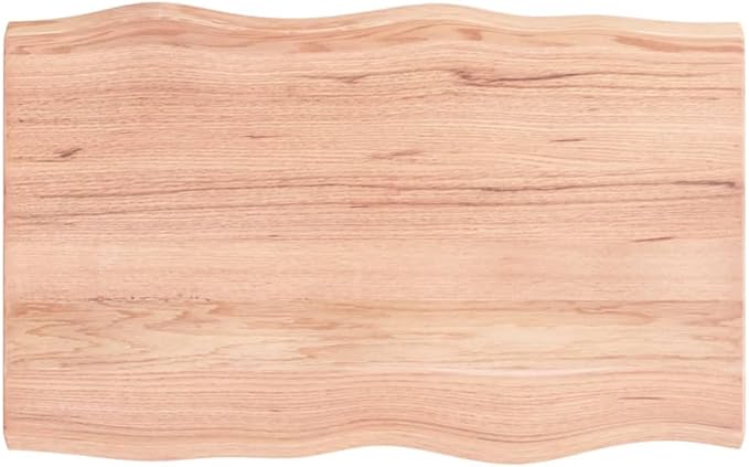 Solid Oak Table Top 31.5 x 19.7 x 0.8-1.6 in Live Edge Wood Countertop Rustic Butcher Block Style for Dining Room Kitchen Office Desk