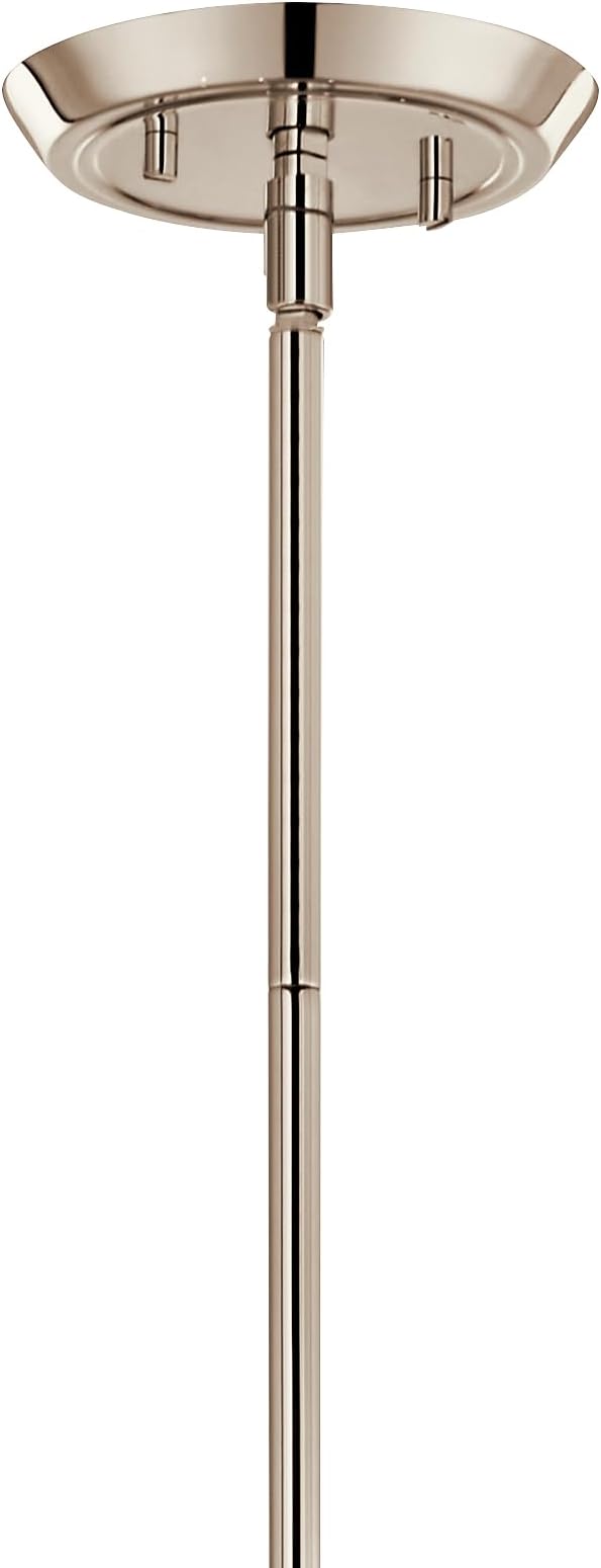Kichler Alvaro 8-Light Linear Chandelier, Soft Modern Light in Polished Nickel, for Dining Room or Kitchen (24.25" x 11.5" x 45.5"), 52693PN