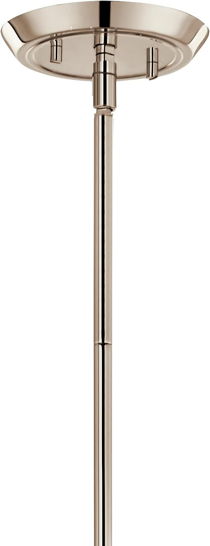 Kichler Alvaro 8-Light Linear Chandelier, Soft Modern Light in Polished Nickel, for Dining Room or Kitchen (24.25" x 11.5" x 45.5"), 52693PN