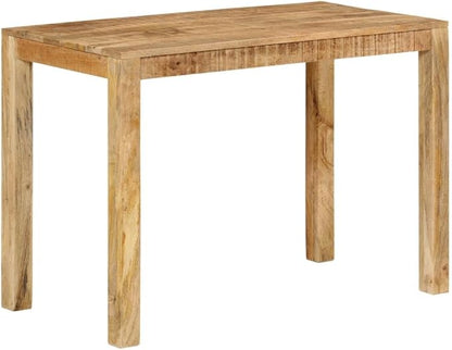 Rustic Dining Table Small 43.3 x 21.7 in Solid Mango Wood Natural Finish Rectangular Kitchen Table for 4 Compact Extendable Dining Room Furniture