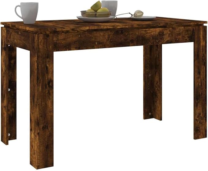 Smoked Oak Dining Table, Engineered Wood, 47.2" Medium Rectangular Kitchen & Dining Room Table, Modern Minimalist Design, Seats 4 People, Brown Finish