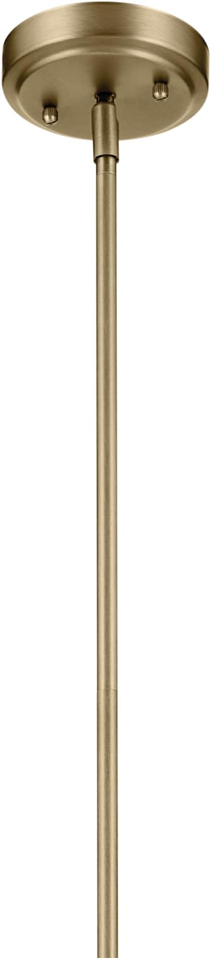 KICHLER Everly 19.75” Bell Pendant in Natural Brass with Clear Glass, 1-Light Modern Pendant Light, 42046NBR