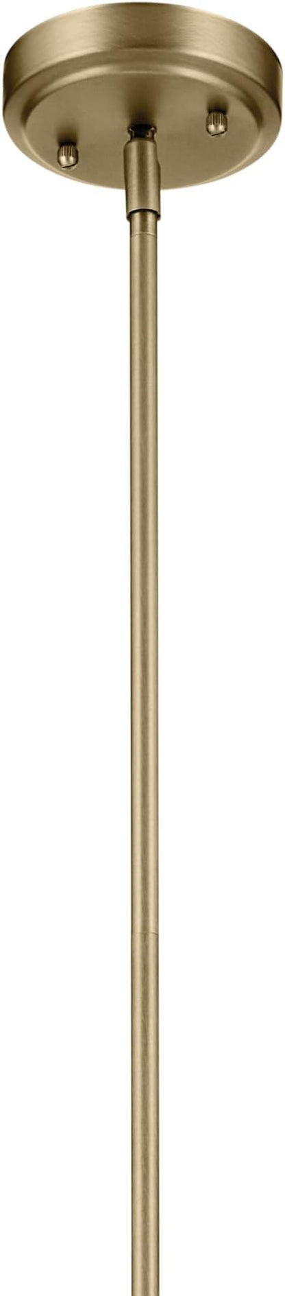 KICHLER Everly 19.75” Bell Pendant in Natural Brass with Clear Glass, 1-Light Modern Pendant Light, 42046NBR