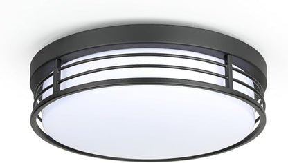 WISBEAM 13 Inch Matte Black Flush Mount Ceiling Light, 23W LED Ceiling Lighting Fixture with 5CCT(2700K/3000K/3500K/4000K/5000K), Dimmable LED Light Fixtures Ceiling Mount for Kitchen Bathroom Hallway