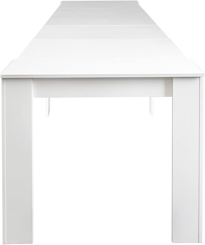 Dining Table for 10-12 People, 118.5" Multifunctional Extendable Kitchen Table for Home Dining Room, Modern Dining Table Large Long Dining Room Table for Big Family Restaurant Furniture, White