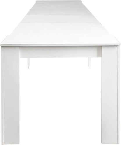 Dining Table for 10-12 People, 118.5" Multifunctional Extendable Kitchen Table for Home Dining Room, Modern Dining Table Large Long Dining Room Table for Big Family Restaurant Furniture, White